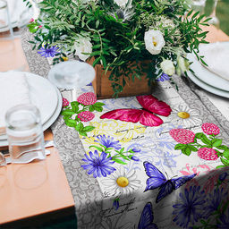 "Баттерфляй" Скатерть-дорожка на стол набивная 50х148см, 231г/м2, хлопок 100%, "Домашняя мода" (Россия)