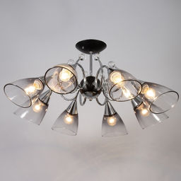 Светильник потолочный BayerLux «Марианна», люстра 8хЕ27, 40 Вт, чёрный, 77×77×33 см