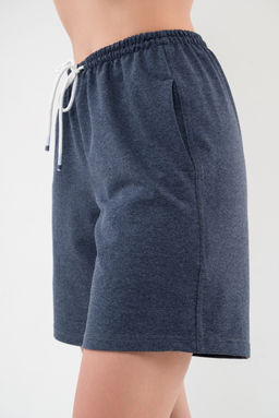 Шорты женские из футера Таиланд индиго меланж 2 сорт макси - Амадэль фото 3