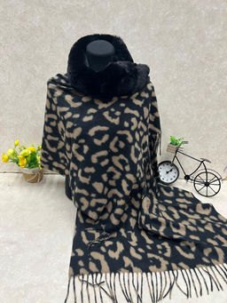 Мягкий палантин из кашемира с норвковым воротником мультицвет