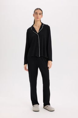 Fall in Love Pijama Tak?m? Regular Fit Uzun Kollu Ust Uzun Alt