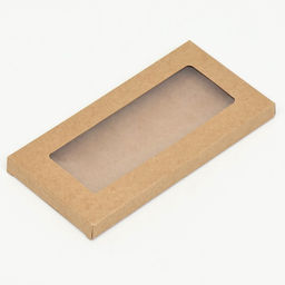 Цена за 5 шт. Коробка под плитку шоколада, крафт, с окном, 18×9×1.4 см