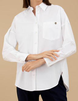 Beyaz Oversize Uzun Kollu G_mlek