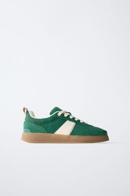 LEATHER DETAIL PLIMSOLLS
