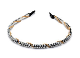 Ободок для волос с цирконом, цвет серебристый