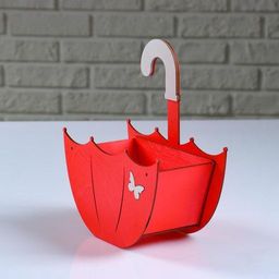 Кашпо деревянное Зонтик с подвесом, красный, 19921.5 см - Дарим красиво фото 2