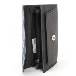 Портмоне женское Croco-ПР-958 натуральная кожа 2 отд, 8 карм, черный сирень питон/черный шора (505-1000) 228559  фото 3