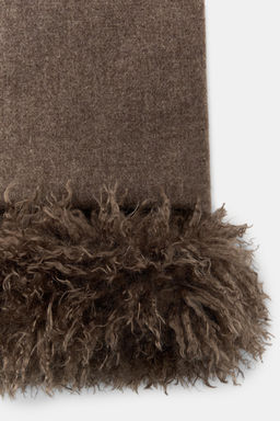 WOOL SCARF WITH FAUX FUR - Zara фото 4