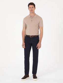 Lacivert Slim Fit Kanvas Pantolon