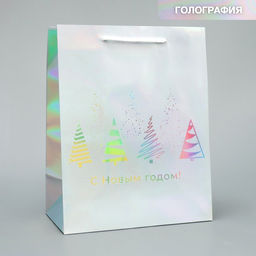 Пакет голографический Сказочный лес, 18 х 23 х 10 см