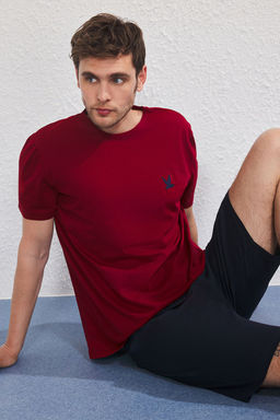 TRENDYOL MAN Siyah Slim Fit Kus Nak?sl? Sortlu Orme Pijama Tak?m? TMNSS25PT00073 - Trendyolmilla фото 2