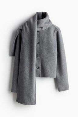 Chaqueta de fieltro con bufanda - H&m фото 10
