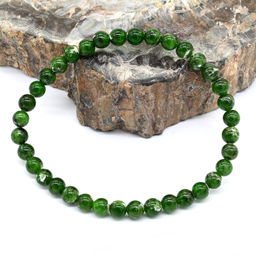 Браслет натуральный камень хромдиопсид шарик 5мм, 7г