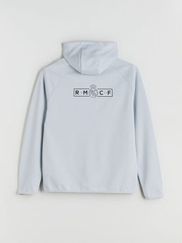 Erkek Real Madrid Bask?l? Fermuarl? Sweatshirt