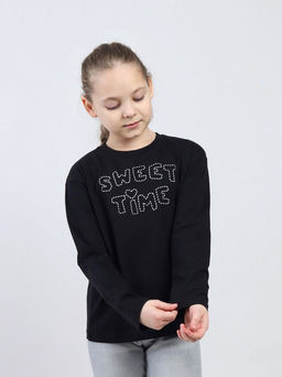 CRB wear / CSJG 64028-22-433 Джемпер для девочки,черный/Ex.Cherubino  фото 2