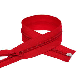 Молния Mzip пласт. спираль №5-N 60см цв.F148 красный уп.10шт