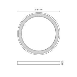 ULW-Q281 24W/6500K/F20 IP65 WHITE Светильник светодиодный влагозащищенный. Круг. Дневной свет (6500K). 225?40 мм. Корпус белый. Цвет рамок (в/к): золотистый, графит. ТМ Volpe