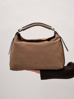 Замшевая сумка Andrea DBR 31374 серо-коричневый  фото 2