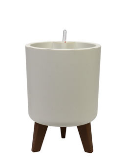 Кашпо на ножках с автополивом 11 л d25 см h_см белый ротанг ФЛОРИАН