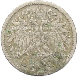 Монета 10 геллеров 1895 года Австрия