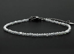 Браслет из фианитов шарик гр.2мм цв.белый, 17см