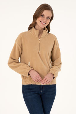 Женский свитшот песочного цвета Неожиданная скидка в корзине