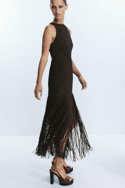 FRINGED FITTED DRESS - Zara фото 4