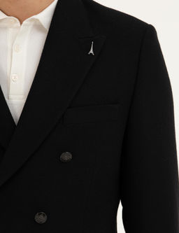 Черная приталенная куртка из смесовой шерсти - Cacharel фото 7