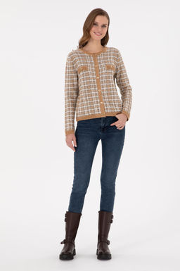 Женский кардиган светло-коричневого цвета из трикотажа Дополнительная скидка 11% в корзине - U.s. polo assn фото 4