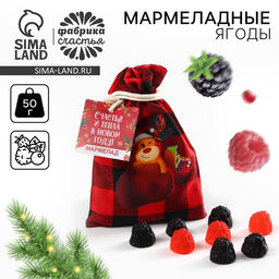 Цена за 2 шт. Мармелад в мешке Счастья и тепла, в виде ягод, 50 г