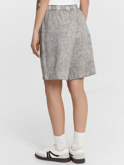 Шорты женские серые с эффектом "варка"