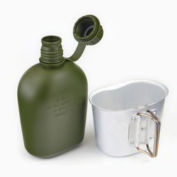 Фляжка армейская походная Adventure, 1 л, для воды, с котелком, пластик, зелёная, чехла, мох - Simaland фото 8
