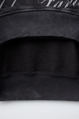 FADED SLOGAN PRINT HOODIE - Zara фото 4