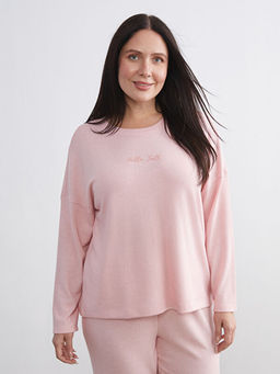 Bisiklet Yaka Bask?l? Kad?n Pijama Tak?m?