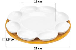Тарелка д/фарш. яиц 23*23*1,5 см Айсберг + бамбук. подставка - Elan gallery фото 2