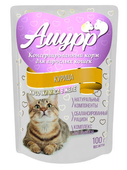 Амурр пауч 100 г. д\кош. Курица в желе 4610003549947  фото 2