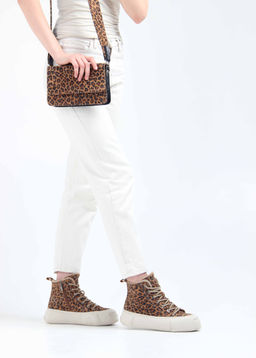 Ботинки 217.PODYUM151be. коричневый леопард замша/Шерсть