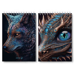 Б127 Светоч Блокнот на гребне, выборочный лак, A5 80 л. 4 шт. клетка Взгляд 01240