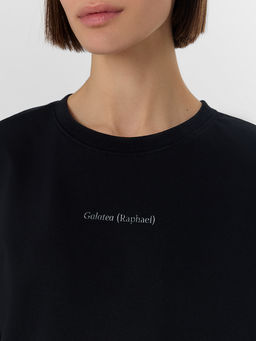 Футболка женская оверсайз черная с принтом