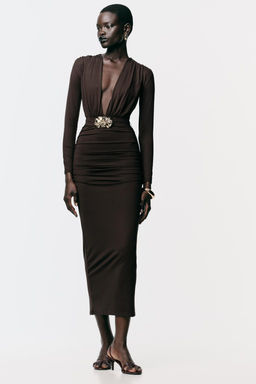 POLYAMIDE DRESS WITH HARDWARE BELT