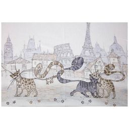 СКАТЕРТЬ КОТИКИ 140Х180 ,БЕЛЫЙ, 100 - Lefard фото 3