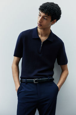 Polo con media cremallera Slim Fit