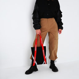 Сумка шопер Верь в себя, 35 х 30 см, с подкладом, на кнопке, черный - Nazamok фото 2