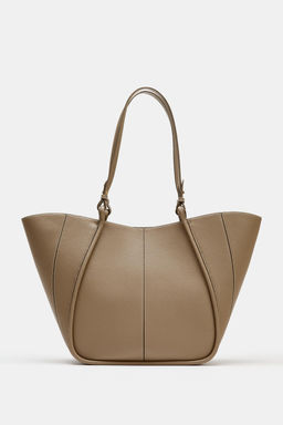 BOLSO SHOPPER DETALLE ASAS / Gris Topo
