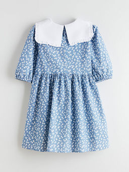 Bebe Yaka ?i?ekli K?z ?ocuk Elbise