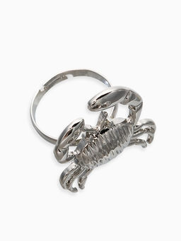 Кольцо "Краб", безразмерное, цвет серебро