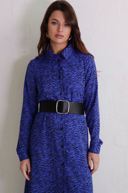 10944 Платье-рубашка удлинённое сапфир - Martichelli фото 16