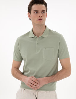 _a_la Ye_ili Regular Fit %100 Pamuk Polo Yaka Basic Ti__rt
