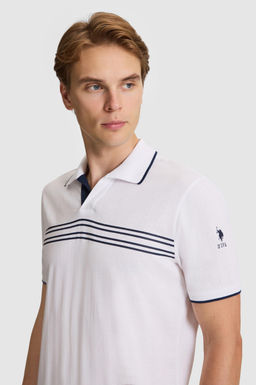 Erkek Beyaz Regular Fit Polo Yaka Ti__rt