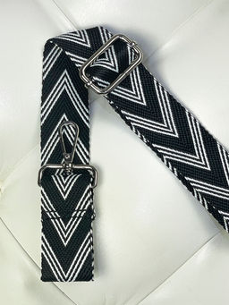 LACCOMA ремень 1000-V-3,8-черн/бел полиэстр